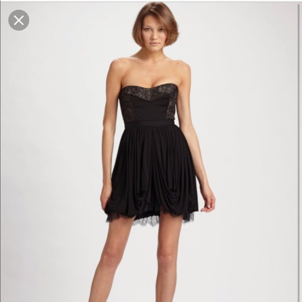 BCBG MaxAzria black strapless cocktail dress
